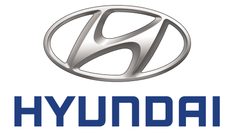 The hyundai logo on a black background.