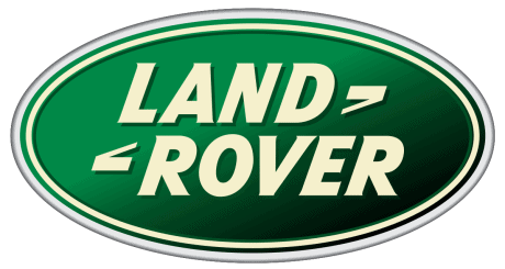 Land rover logo in green and white.