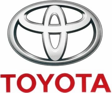 A toyota logo on a white background.