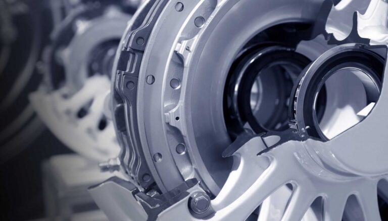 A close up image of a car wheel.