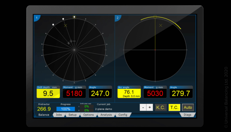 A computer screen showing a compass and a gyroscope.