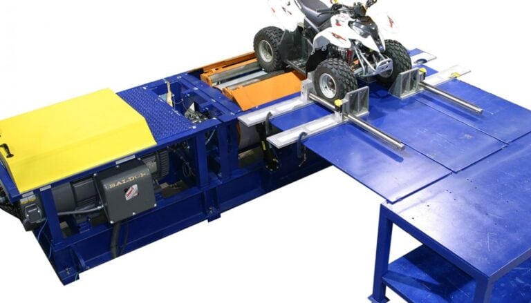 A machine that is used to cut a piece of metal.