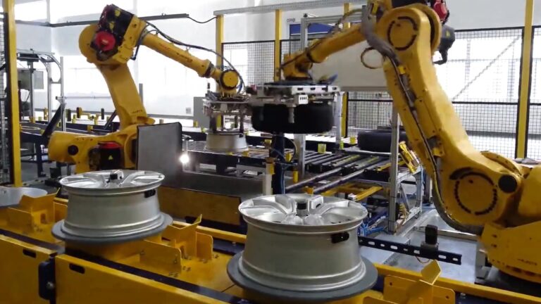 Roboterlinie für Autoreifen und -räder